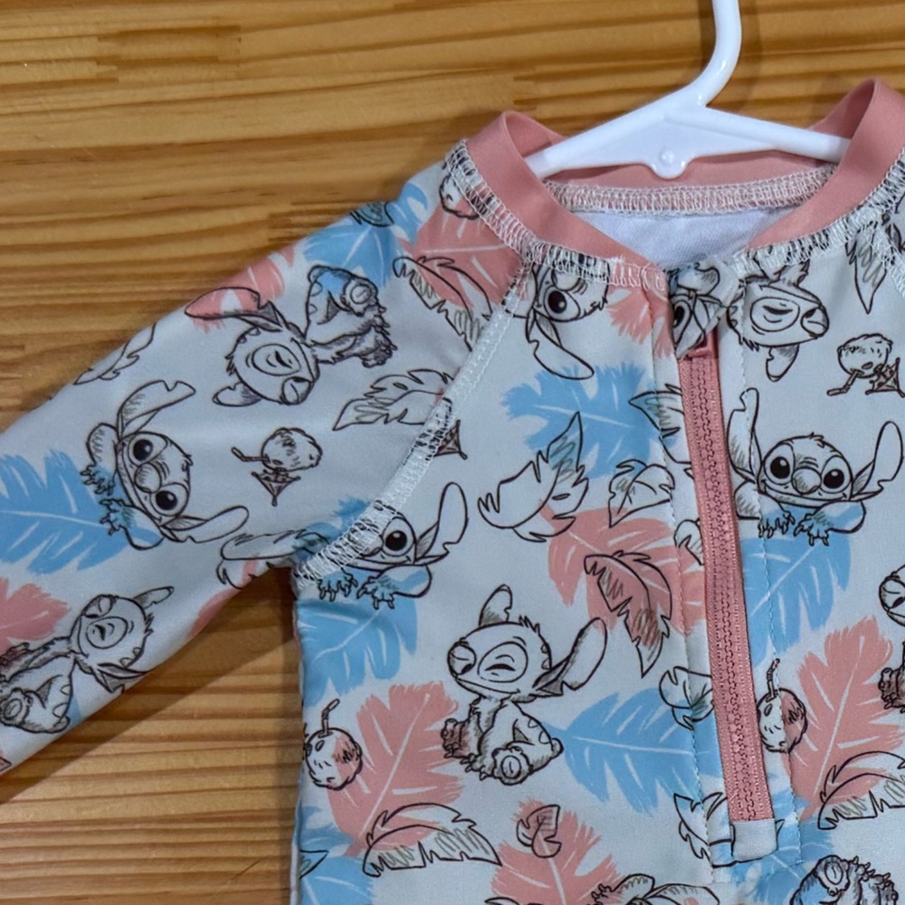 Disney Stitch Pink and White Baby Outfit